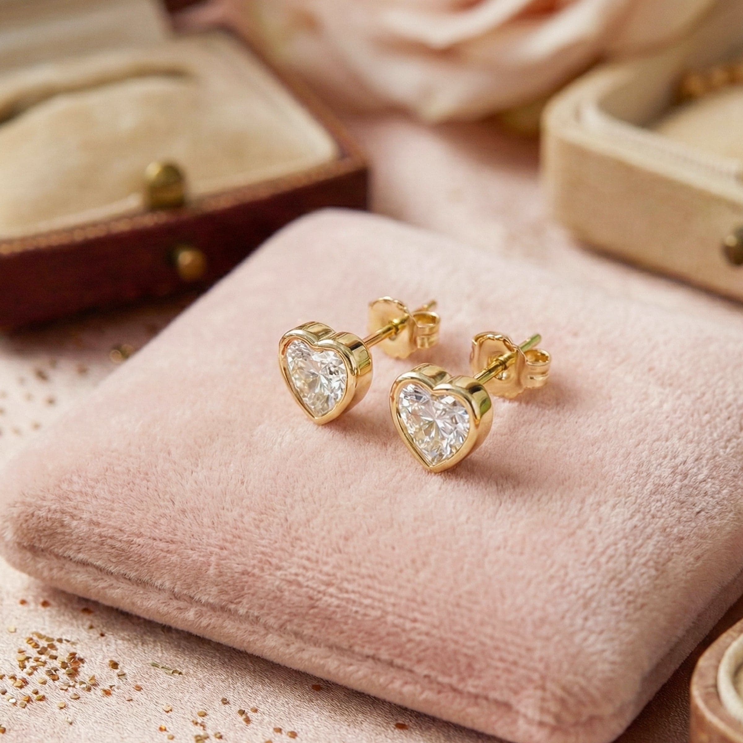 Diamond Heart Earrings