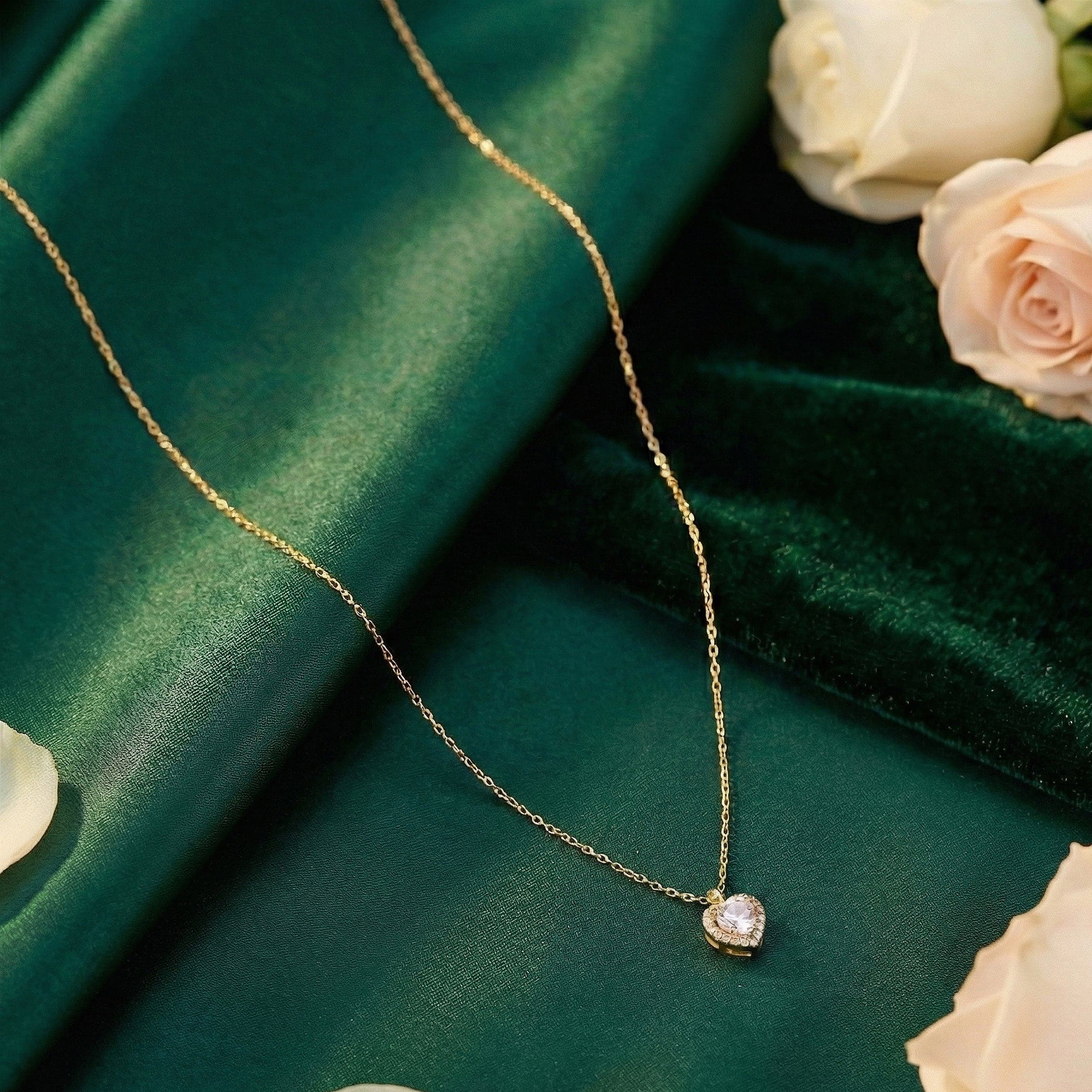 Gold Heart Diamond Pendant