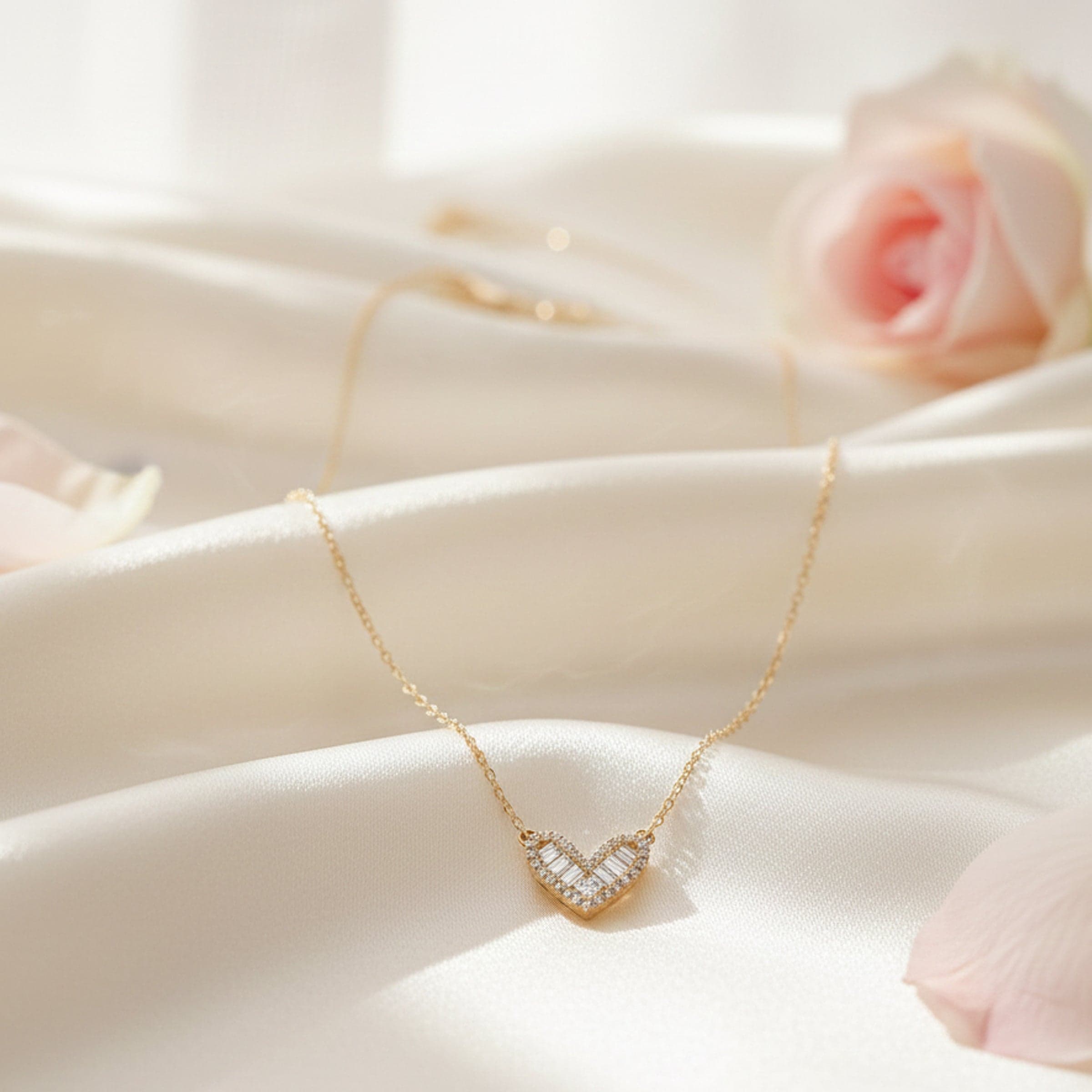 Studded Heart Diamond Pendant